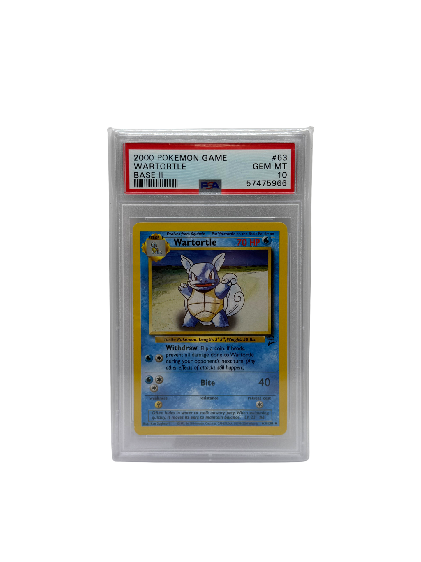Pokémon - Wartortle #63 (PSA 10)